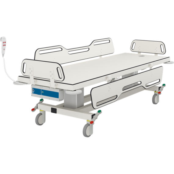 MSCT 1 shower change trolley, electrically height adjustable
